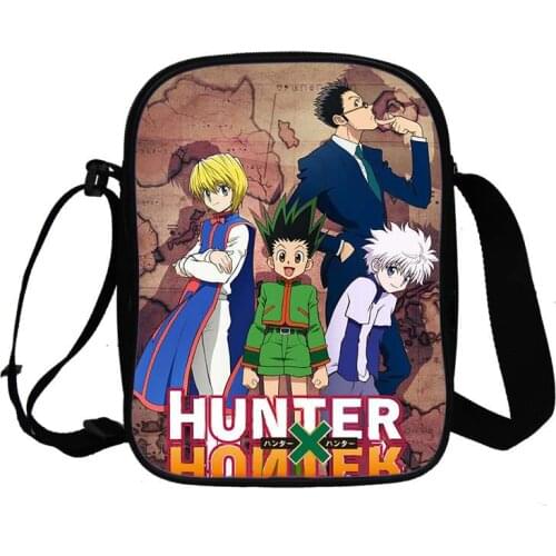Cartoon Hunter X Hunter Shoulder Bag Anime Crossbody Bags Boys Bookbags Messenger Bags Makeup Bags Travel Handbag Bag for Snack