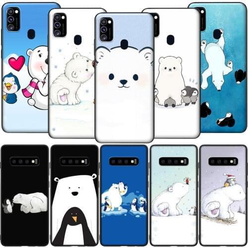 GX125 Lovely Polar Bear Penguin Silicone Soft Case for Samsung S6 S7 Edge S8 S9 S10 S10E S20 Fe S21 S21s S30 Ultra Plus Lite