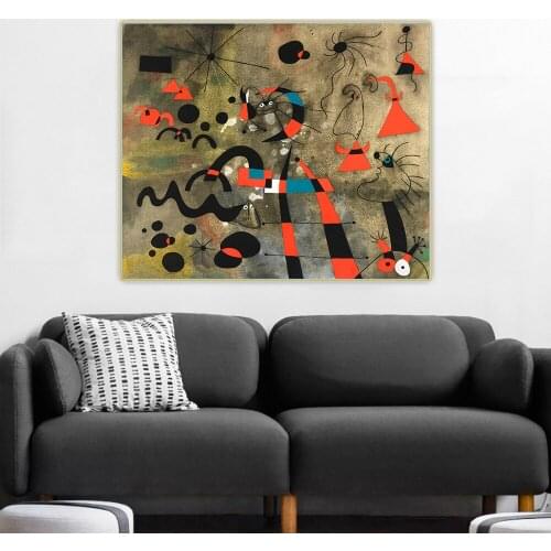 Joan Miro《The Escape Ladder》Abstract Canvas Oil Painting Artwork Poster Picture Wall Hanging Decor Home Living Room Decoration