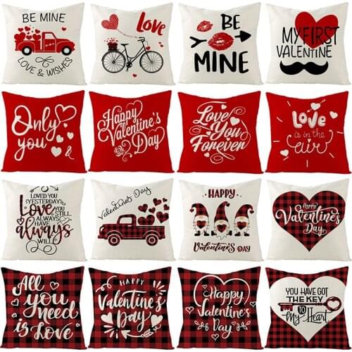 Cushion Cover 45*45 Red Heart Pillowcase Lovers Sofa Cushions Pillow Cases Pillow Covers Home Decor KD-0340