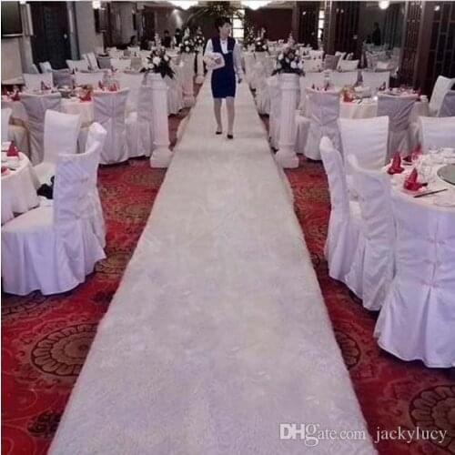 New Arrival 2m Wide X 10 m/rol White Plush Wedding Carpet Aisle Runner For Holiday Party Decorations Supplies Free Shipping