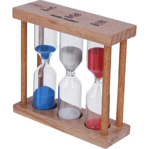 1/3/5 Minutes Wooden Frame Hourglass Sand Clock Timer For Birthday Gift Home Decoration Small Ornaments