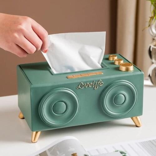 Resin Radio Table Napkin Paper Holder Tissue Boxes Storage Holder for Paper Towels Desk Organizer Home Decor