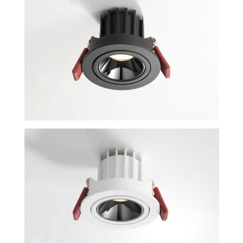 New High CRI≥90 Anti-Glare LED COB Recessed Downlight 7W 12W Angle Adjustable Ceiling Spot Lights Kitchen Living Room