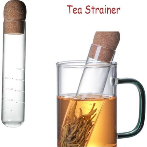 Cork Glass Tea Infuser Empty Bottle Transparent Mini Tea Strainer Tube Brewing Test Filter Tube Drinkware Kitchen Tools