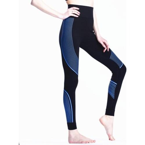 Godier Workout Colorful Legging Colorful Line Print High Waist Fitness Pants Seamless Leggings 6 Colors Jc0042