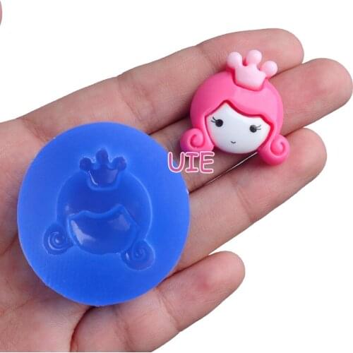 FYL681U 24.9mm x 25.2mm Girl Silicone Mold Fondant Cake Decoration Candy Resin Clay Earrings Necklace Craft Soap CandleF