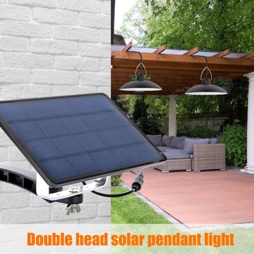 Single/Double Head Solar LED Pendant Light IP65 Waterproof Garden Lamp Indoor Outdoor Solar Lamp for Camping Garden Solar Light