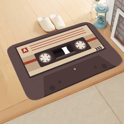 Entrance Anti-Slip Doormat Vintage Magnetic Tape Mats Music Cassette Room Decor Carpet Bedroom Rug Decoration Stair Mat 40*60cm
