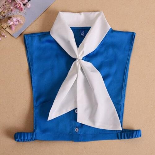 Vintage Fake Collar for Women Shirt Front Bowknots Fake Shirt Collar Solid Color Sweater Decorative False Detachable Collar