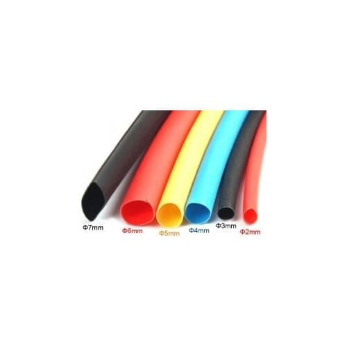 High Quality 1 Meter Heat Shrinkable Tube Dia. =5mm (Red, Black ,Blue,Yellow Color)