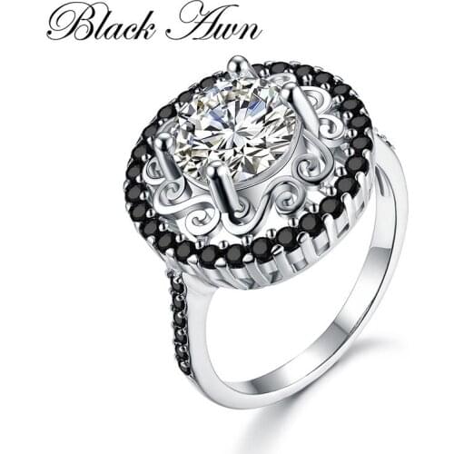 SODROV Sterling Silver Fine Jewelry Trendy Engagement Bague Femme For Women Wedding Rings Anillos De Plata 925 De Ley CC046