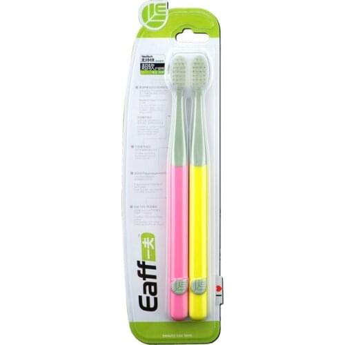 Hot Sale Real Adults Manual Toothbrush 2203 Soft-bristle Adult 2pcs Super-soft Cotton toothbrush color random