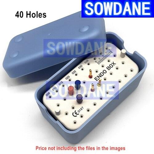 1 Piece 40 Holes Dental Autoclavable Plastic Endo Box With Ruler Sterilization Case