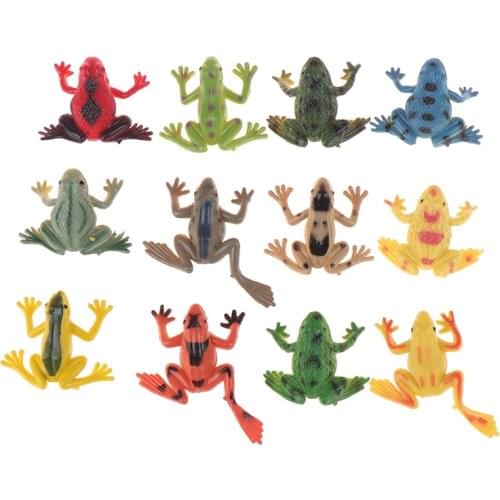 12Pcs/lot Frogs Model Action & Toy Figures Learning Education Model Toys For Children Gift