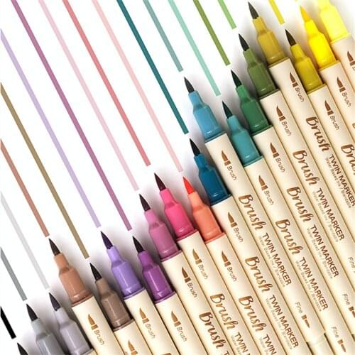 3Colors/set Double Head Highlighter Pen Mildliner Colors Fluorescent Highlighters Art Marker School&Office Art Stationery