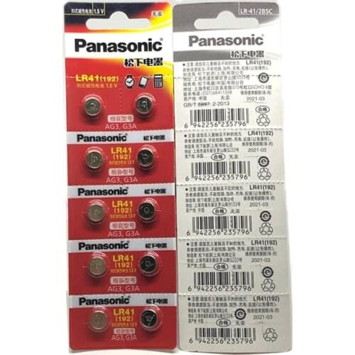 30pcs/lot Panasonic LR41 Button Cell Battery LR 41 SR41 AG3 G3A L736 192 392A Zn/MnO2 1.5V Lithium Coin Batteries Cell