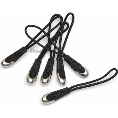 50 pcs /lot Puller-003 slip-resistant zipper puller fashion black plastic / nickle metal apparel luggage bag sportswear