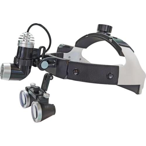 2.5X/3.5X Dental Loupes 420mm Working Distance Binocular Magnifier with Surgical Medical Headlight LED 5W Headlamp