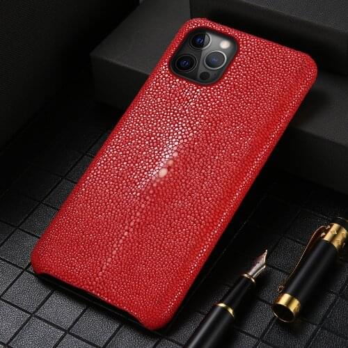 100% stingray Genuine Leather Phone Case for iPhone 12 Pro Max Luxury 12 Fundas FOR iphone 11 Pro Max XR XS Max XR 8 Plus 7 Plus