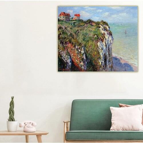 Citon Claude monet《Cliff at Dieppe,1882》Canvas Art Oil Painting Artwork Poster Picture Wall Background Decor Home Decoration