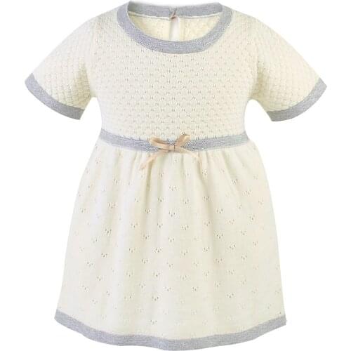 White Dress Toddler Girl Cothes Spring Autumn Short Sleeve Birthday Dress bebe Kids Clothing roupa de bebe