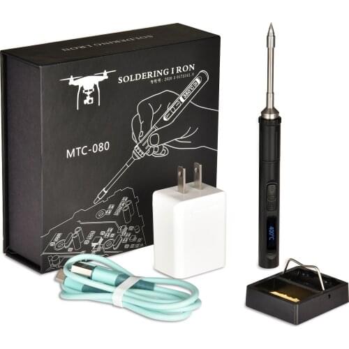 USB Mini Electric Soldering Iron Adjustable Temperature Digital LCD Welding Tool Portable Outdoor Maintenance Fast Heating Pen