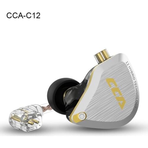 CCA C12 5BA+DD Hifi Music Monitor DJ Studio Stereo Earphone Hybrid Technology 12 Unit In-Ear Noise Reduction Earphone Earbuds