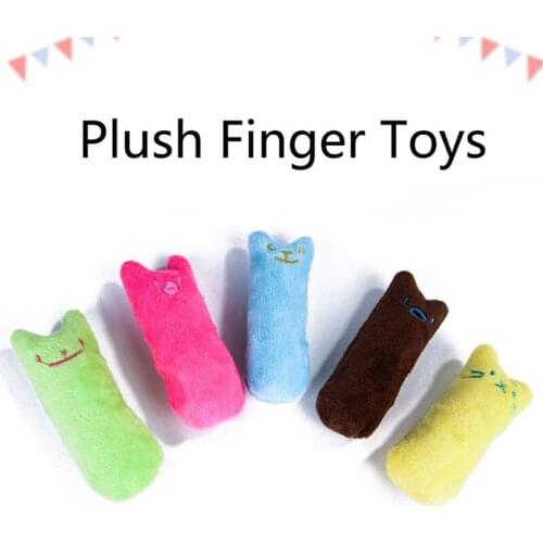 Colorful Sound Cat Toys Kitten Plush Chew Toy Interesting Thumb Shape Catnip Pet Supplies Bite Resistant Grinding Animal Product