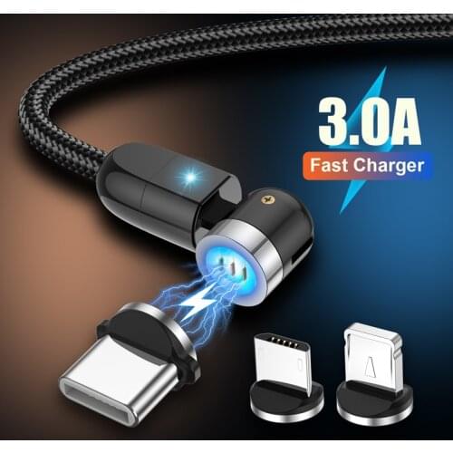 Magnetic Cable Micro USB Type C 3A Fast Charger Cable For iPhone 11 Samsung Charging Magnet Charge 2020 NEW Charging Wire