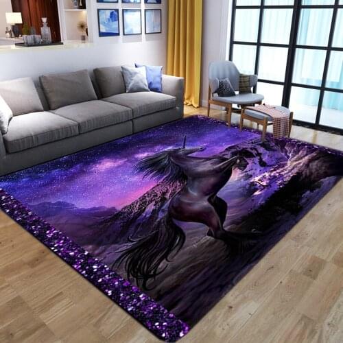 Cartoon Anime Unicorn 3D Printed Carpets for Living Room Bedroom Decor Big Carpet Kids play Floor Mat Child Game Large Area Rugs