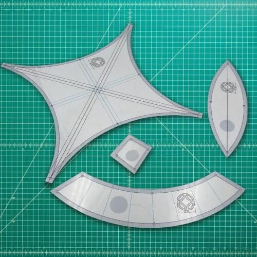 DIY Double Wedding Ring Template Set 17-1/4 Inch Non-slip Template Ruler Premium Patchwork Quilt Stencil Rotary Cutting Machine