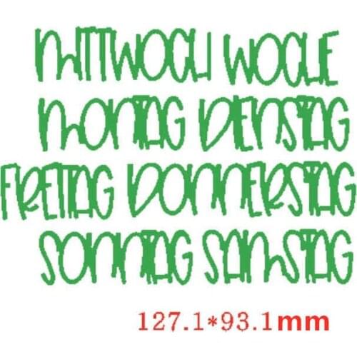 German Wochentage Die Cuts For Card Making German Wochentage dies scrapbooking metal cutting dies new 2019