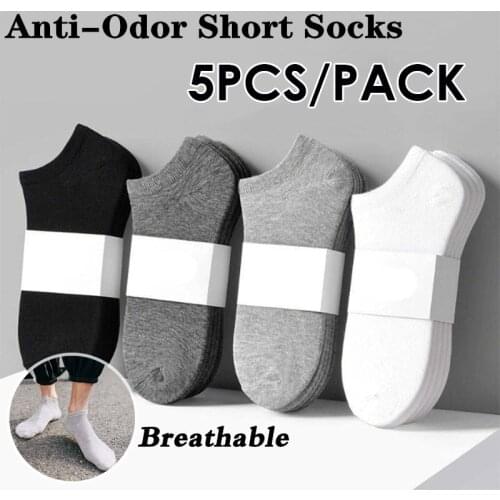 5pcs/set Men Shallow Invisible Socks Spring autumn Short Socks Pure Cotton Breathable Socks for Men Low Socks