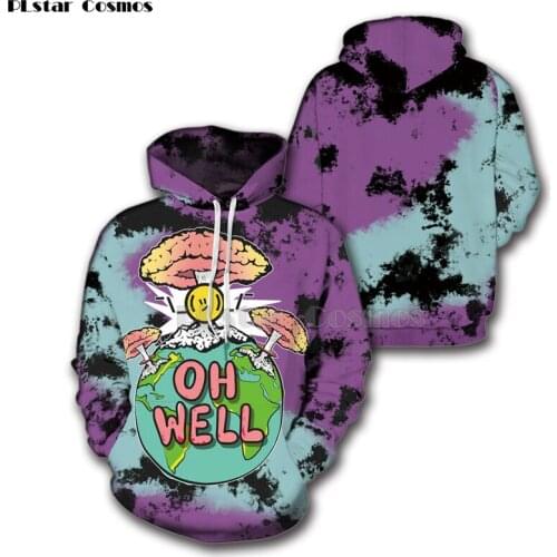 Oh well Funny Ghost alien 3D Hoodies Holiday Clothing Punk Hipster Alien Hoody Unisex Loose Pullovers Funny Classic Tops