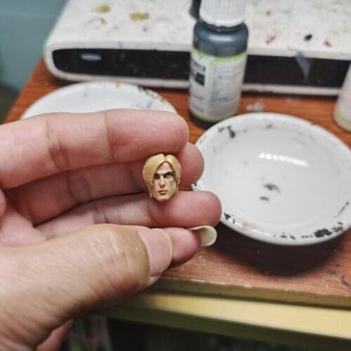 Painted 1/18 Scale Leon kennedy Head Sculpt Fit 3.75" Figure