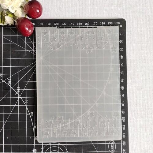 AZSG Wish Stars Embossing Folder Design For DIY Paper Cutting Dies Scrapbooking Card Making Plastic Plate Size 10.5*14.5cm