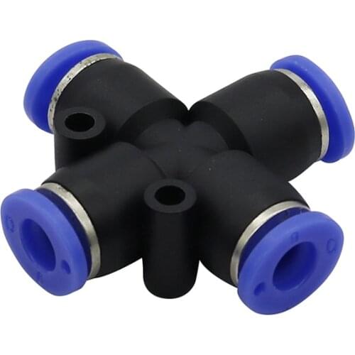 5 pcs Plastics 6mm Garden Butt Cross Quick Connectors Pneumatic Pipe Fittings Slip lock Mist Cooling Reptile Fogger Accessories