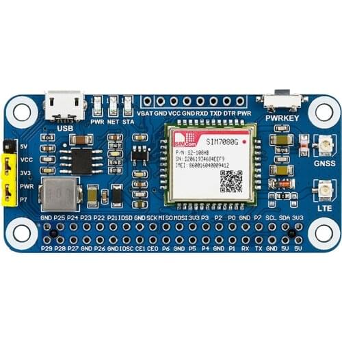 Raspberry Pi NB-IoT Cat-M EMTC GNSS Expansion Board Full Netcom SIM7080G Module
