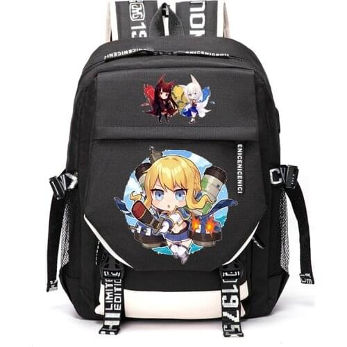 Azur Lane USS Enterprise Laffey Yorktown Outdoor Travel Rucksack Casual Schoolbag Student Backpacks