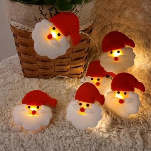 Light String Santa Claus Pattern Micro Landscape Plush Christmas Tree Hanging LED Lamp for Home