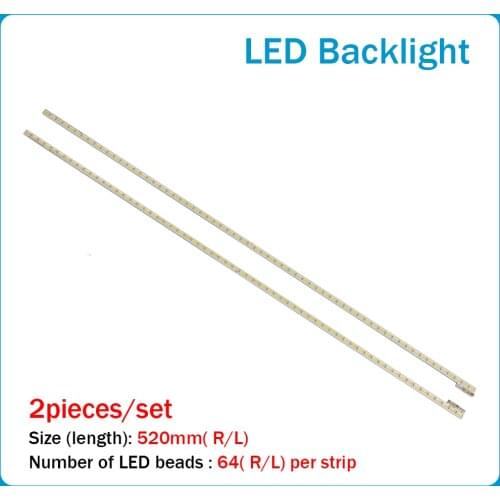 2pcs/lot 520MM 48" LJ64-03260A LJ64-03260B 2011SGS48 7030 64 L/R REV1.0 For Samsung Led Backlight Strip