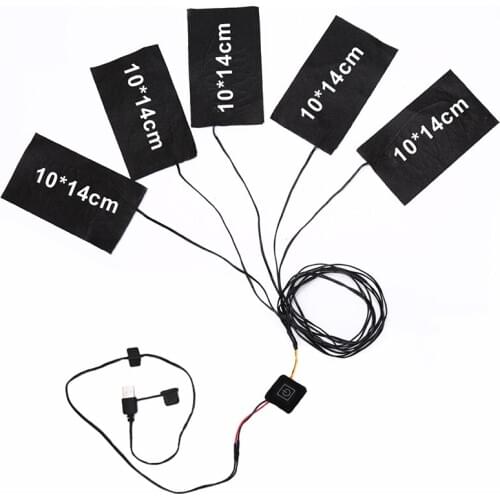 1 to 5 USB Electric Heating Pads Carbon Fibre Switch Cloth gloves shoes Heating 8.5W Thermal Clothes Warmer