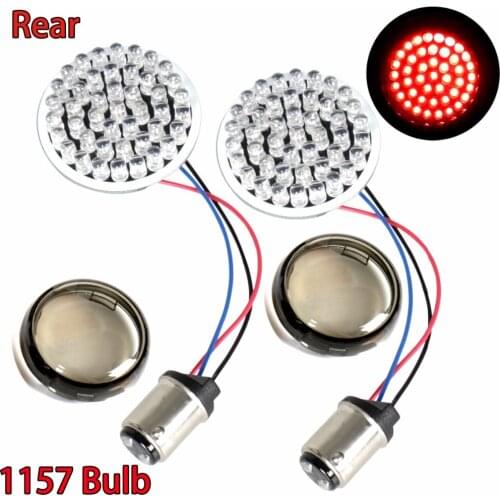Rear 2" Bullet Style 1157 LED Turn Signal Light Inserts&Smoke Lens For Harley Touring Street Glide Road 2010-2018