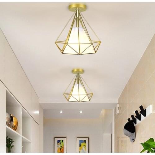 Retro Iron LED Ceiling Light for Corridor 110V 220V E27 Vintage Ceiling Lamp Loft Cozy For Hallway Entrance Balcony Aisle Porch