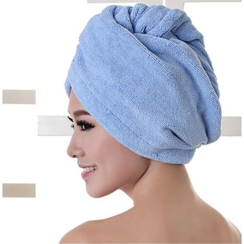 Woman Dry Hair Towel Absorbent Quick Dry Microfiber Bath Towel Shower Cap Home Textile Travel Hotel Drying Hair Cap
