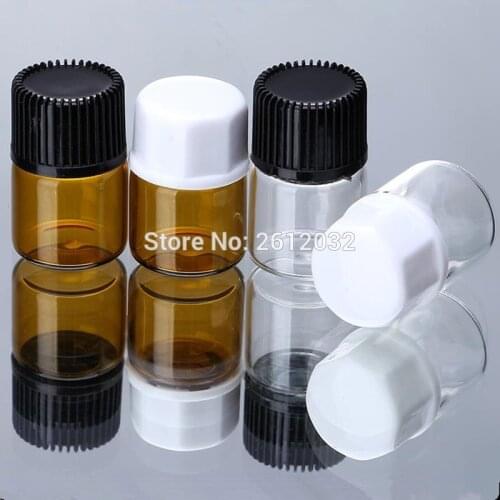 1 2 ml amber Transparent essential oils glass bottles with screw cap refillable empty glass perfume bottle vial china F2017250
