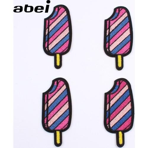10pcs/lot Embroidered Ice Cream Patch Iron On Sew On Foods Sticker Garments Accessories DIY Handmade Patchwork Jeans Pants Badge