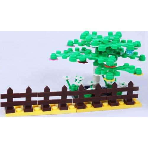 100pcs Garden City DIY Brick Parts Fence Block City Bush Trees Plants Compatible with Legoeings Block Part Children Toys Gifts