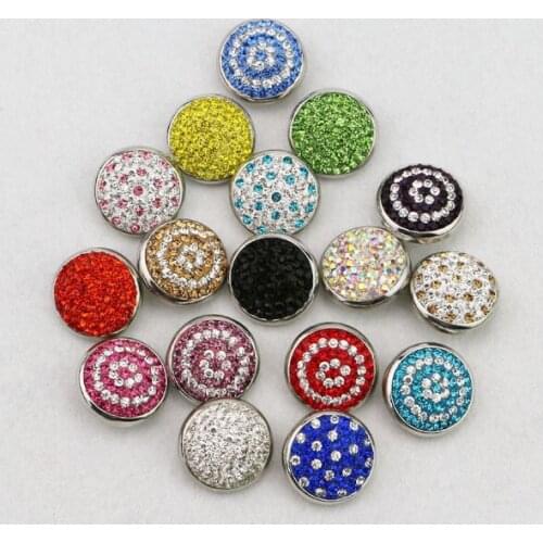 17Colors To Choose! High Quality 20mm Rhinestone Snap Buttons Diy Metal Button Charm Snap Button Jewelry For Women Men Wholesale